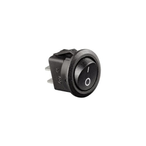 Выключатель клавишный круглый Rexant 250V 3А (2с) ON-OFF черный Micro картинка